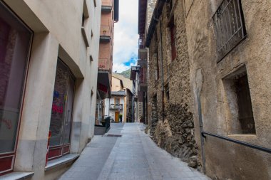 ESCALDES-ENGORDANY, ANDORRA - 2020 Juny 8: Engordany Bridge and house view in a little town Escaldes-Engordany in Andorra, Juny 2020.