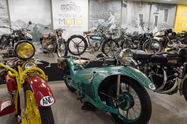Canillo, Andorra - 19 Haziran 2020: 19 Haziran 2020 'de Canillo, Andorra' daki Motosikletler Müzesinde ortaya çıkarıldı.