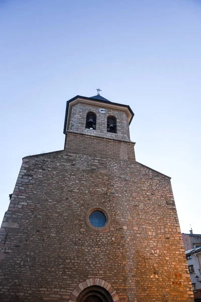 Alp Spain 2020 Julho Major Street Church Parroquia Sant Pere — Fotografia de Stock