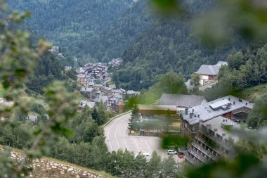 Güzellik Doldur Arinsal, La Massana, Andorra 'da Sunset Whit Snow.