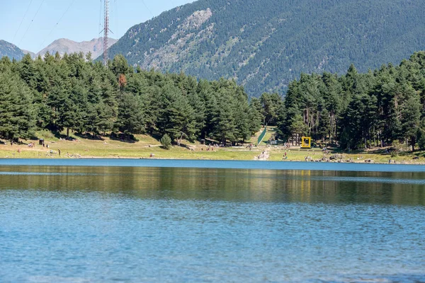Escaldes Engodany Andorra Ağustos 2020 Pireneler Deki Engolasters Gölü Nde — Stok fotoğraf