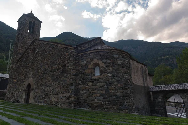 Church Sant Marti Cortinada Ordino Andorra Summer — 스톡 사진