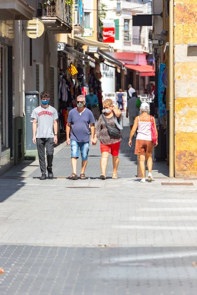 Lloret Mar Španělsko 2020 Září Ulice Lloret Mar Covid Bez — Stock fotografie