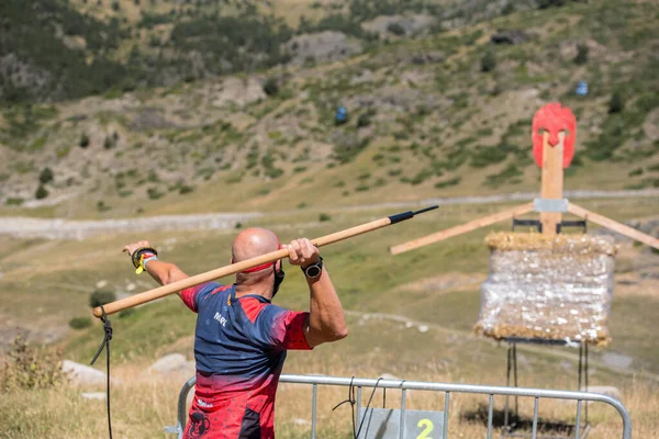 Encamp Andorra 2020 Settembre Concorrenti Partecipano Alla Sfida Corsa Ostacoli — Foto Stock