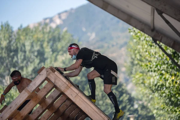 Encamp Andorra 2020 Sept Competitors Participate 2020 Spartan Race Obstacle — 스톡 사진