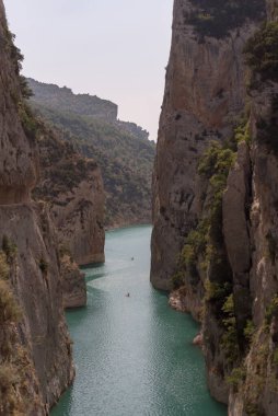 View of the Congost de Mont-rebei gorge in Catalonia, Spain in summer 2020. clipart