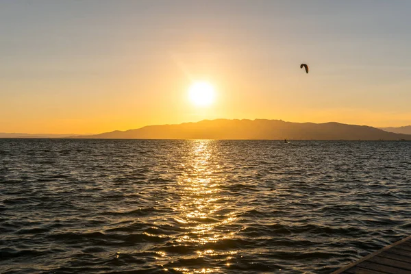 Magical Sunset Ebro Delta Tarragona Spain — Stock Photo, Image