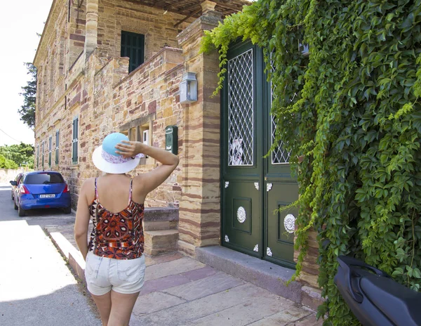 Güzel Kadın Portre Sakız Adası Yunanistan — Stok fotoğraf