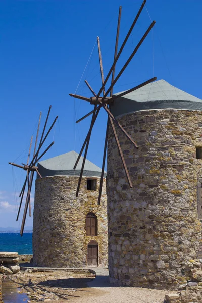 Väderkvarn Chios Island — Stockfoto