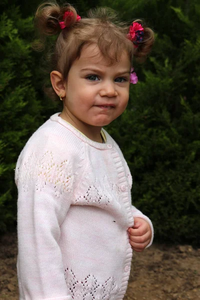 Portrait Little Girl Park — Stock Photo, Image