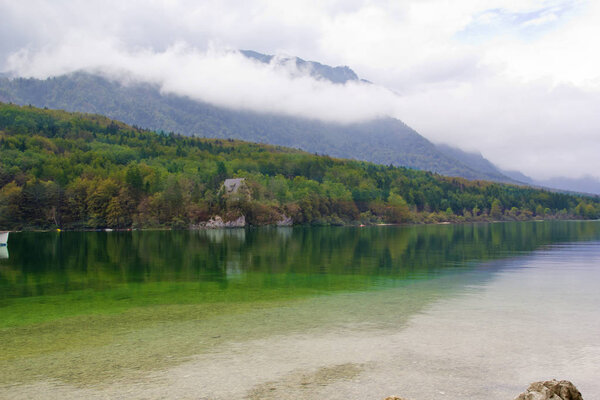 Beautiful scene in lake bohinj,Slovenia