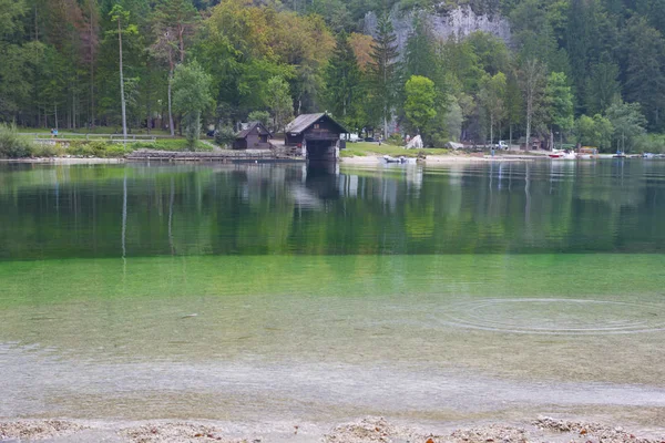 Όμορφη Σκηνή Στη Λίμνη Bohinj Σλοβενία — Φωτογραφία Αρχείου