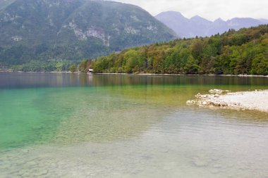 Bohinj Gölü'nde güzel bir sahne, Slovenya