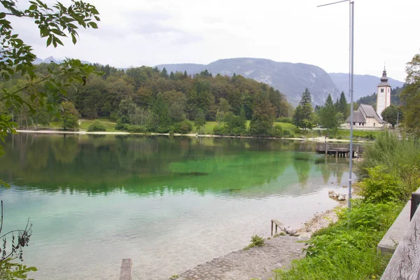 Hermosa Escena Lago Bohinj Eslovenia —  Fotos de Stock