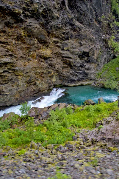 Чудова Природна Сцена Водоспадом Норвегії — стокове фото