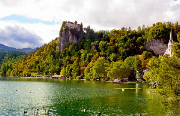 Bela Cena Castelo Bled Eslovênia — Fotografia de Stock