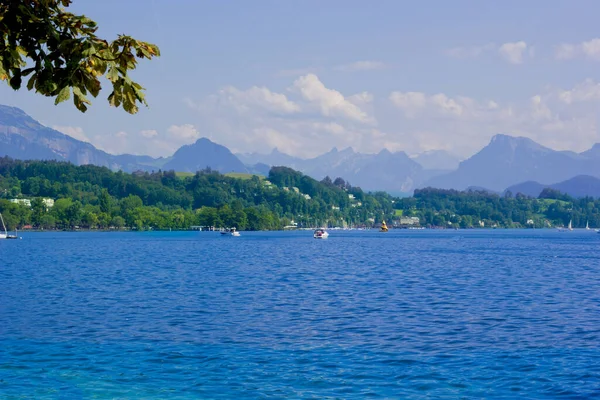 Beautiful Scene Lake Luzern Luzrn City Switzerland — Stock Photo, Image