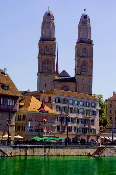 Adegan Indah Kota Zurich Swiss — Stok Foto