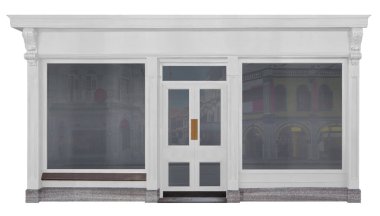 Beyaz arka plan üzerinde izole ahşap beyaz boyalı ön ile saklamak