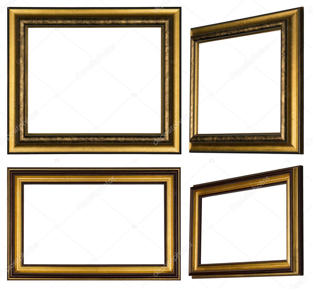 Several painted wooden frames with profile to hang pictures on