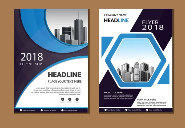 Broşür düzen yıllık raporu poster ve ilan geometrik şekli ile