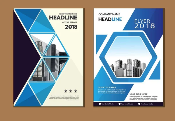 Broşür düzen yıllık raporu poster ve ilan geometrik şekli ile