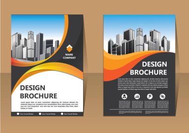İş soyut vektör şablonu. Broşür tasarımı, modern tasarım, yıllık rapor, poster, renkli üçgenleri olan A4 broşürü, teknoloji, bilim ve ışık arka planlı geometrik şekiller.