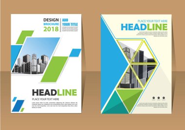 İş soyut vektör şablonu. Broşür tasarımı, modern tasarım, yıllık rapor, poster, renkli üçgenleri olan A4 broşürü, teknoloji, bilim ve ışık arka planlı geometrik şekiller.