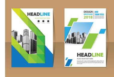 İş soyut vektör şablonu. Broşür tasarımı, modern tasarım, yıllık rapor, poster, renkli üçgenleri olan A4 broşürü, teknoloji, bilim ve ışık arka planlı geometrik şekiller.