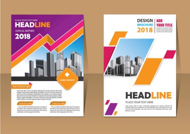 İş soyut vektör şablonu. Broşür tasarımı, modern tasarım, yıllık rapor, poster, renkli üçgenleri olan A4 broşürü, teknoloji, bilim ve ışık arka planlı geometrik şekiller.