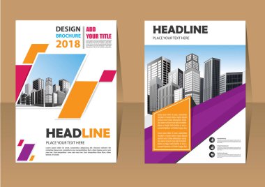 İş soyut vektör şablonu. Broşür tasarımı, modern tasarım, yıllık rapor, poster, renkli üçgenleri olan A4 broşürü, teknoloji, bilim ve ışık arka planlı geometrik şekiller.