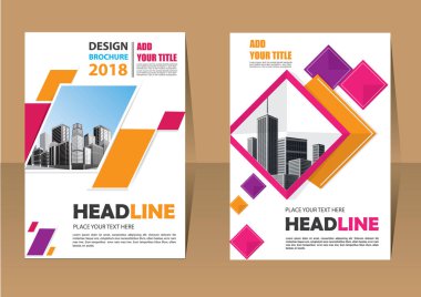 İş soyut vektör şablonu. Broşür tasarımı, modern tasarım, yıllık rapor, poster, renkli üçgenleri olan A4 broşürü, teknoloji, bilim ve ışık arka planlı geometrik şekiller.