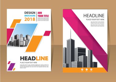 İş soyut vektör şablonu. Broşür tasarımı, modern tasarım, yıllık rapor, poster, renkli üçgenleri olan A4 broşürü, teknoloji, bilim ve ışık arka planlı geometrik şekiller.