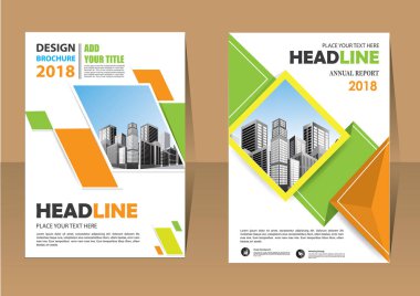 İş soyut vektör şablonu. Broşür tasarımı, modern tasarım, yıllık rapor, poster, renkli üçgenleri olan A4 broşürü, teknoloji, bilim ve ışık arka planlı geometrik şekiller.