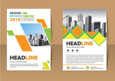 İş soyut vektör şablonu. Broşür tasarımı, modern tasarım, yıllık rapor, poster, renkli üçgenleri olan A4 broşürü, teknoloji, bilim ve ışık arka planlı geometrik şekiller.