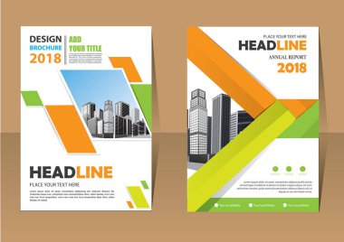 İş soyut vektör şablonu. Broşür tasarımı, modern tasarım, yıllık rapor, poster, renkli üçgenleri olan A4 broşürü, teknoloji, bilim ve ışık arka planlı geometrik şekiller.