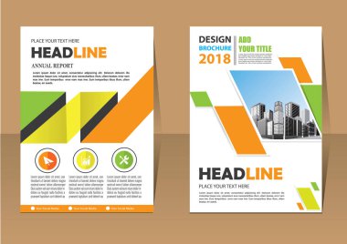 İş soyut vektör şablonu. Broşür tasarımı, modern tasarım, yıllık rapor, poster, renkli üçgenleri olan A4 broşürü, teknoloji, bilim ve ışık arka planlı geometrik şekiller.