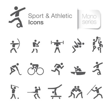 Spor ile ilgili simgeler. Atlet ve fitness proje için yararlı.