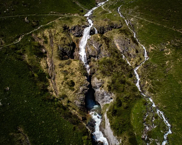 Letecký Snímek Velkým Vodopádem Engelberg Švýcarsko — Stock fotografie