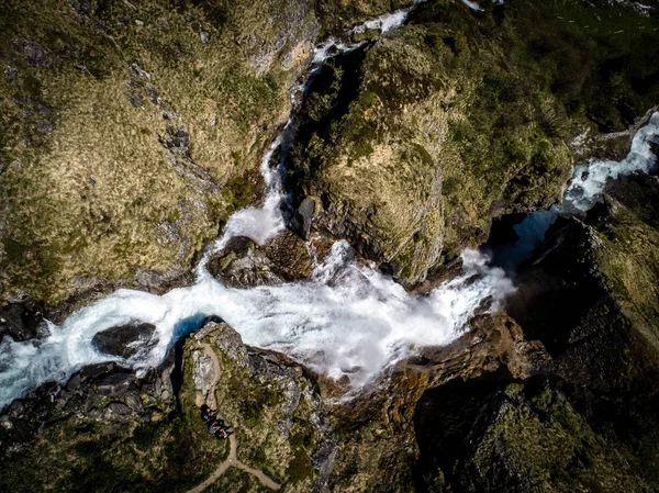 Letecký Snímek Velkým Vodopádem Engelberg Švýcarsko — Stock fotografie