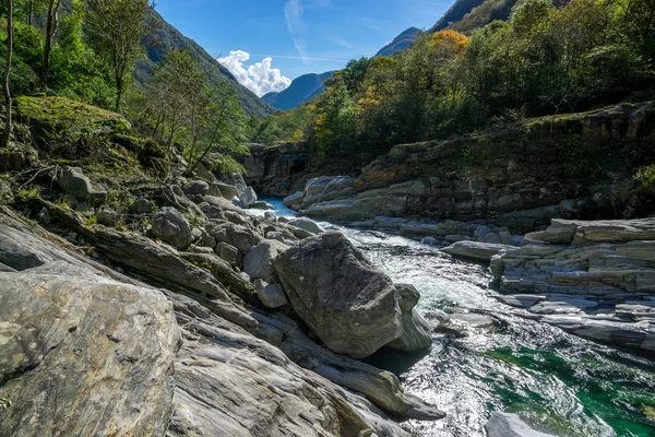 temiz su ve büyük taşlar İsviçre dağ nehir
