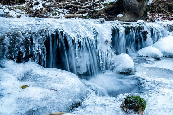 frozen stream long time exposure in Siwtzerland