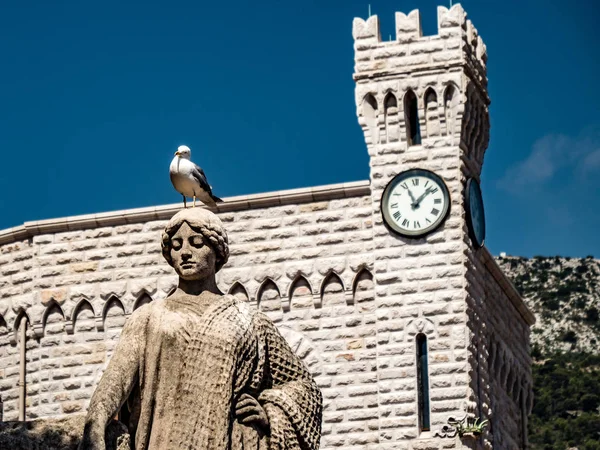 Küçük martı ayakta bir heykel