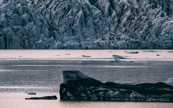 Lagoa Glaciar Islândia Lago Icebergs Forma Beautfiul Lagoa Jokulsarlon — Fotografia de Stock