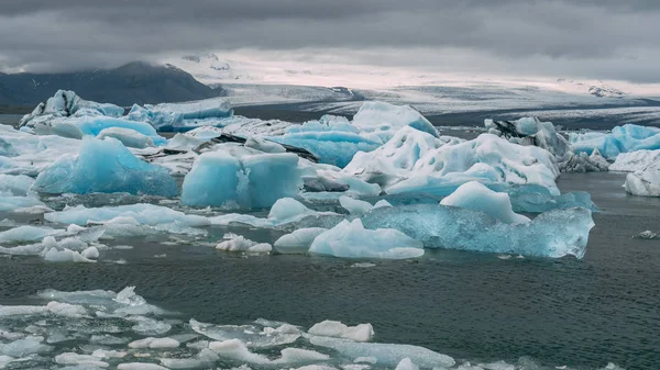 Jokulsarlon Gleccser Lagúna Jéghegyek Úgy Néz Mint Gyémánt Izland — Stock Fotó