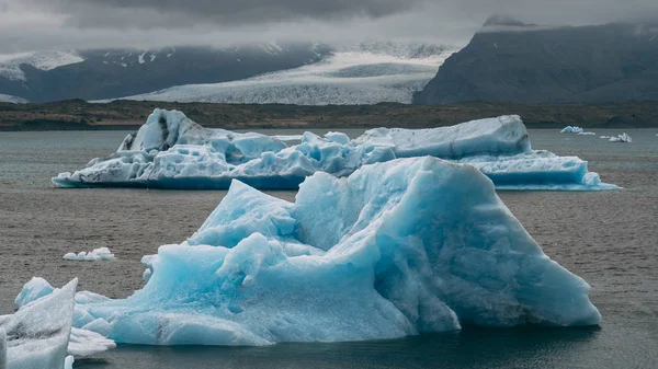 Gros Icebergs Dans Jokulsarlon Glacier Lagune Iceland Glace — Photo