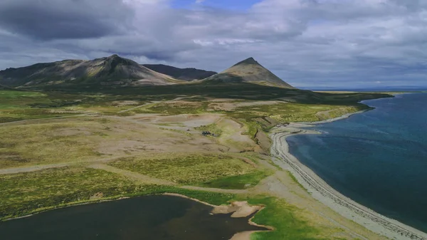 Légi Felvétel Tájkép Izland Drone — Stock Fotó