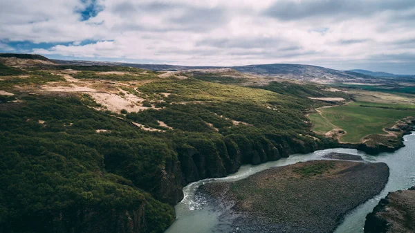 Vista Aerea Del Verde Con Fiume Ghiandaia Drone — Foto Stock