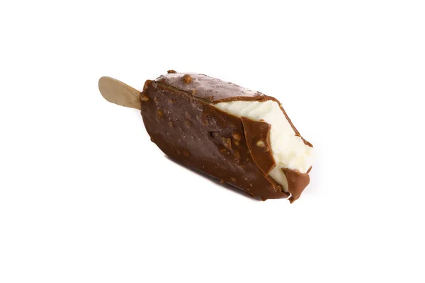 초콜릿 아이스 아이스크림 선택적 자르기 조각와 배경에 — 스톡 사진