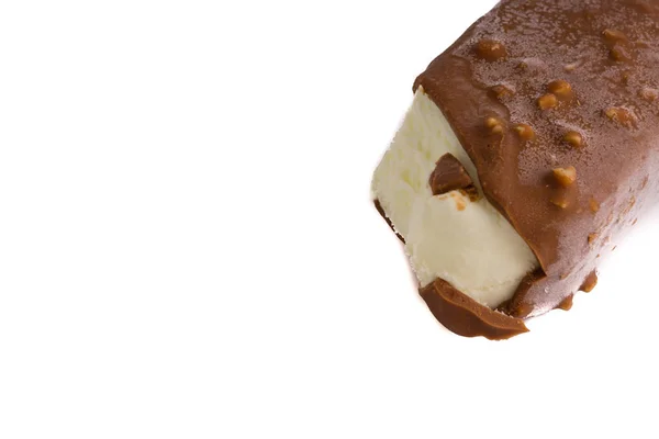 Glace Éclatante Chocolat Crème Glacée Isolée Sur Fond Blanc Avec — Photo